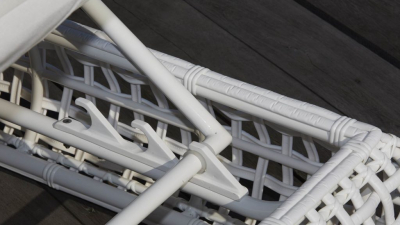 Шезлонг-лежак плетеный с матрасом Skyline Design Dynasty алюминий, искусственный ротанг, sunbrella белый, бежевый Фото 9