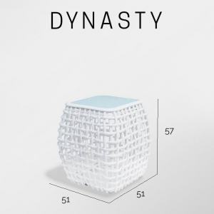 Столик плетеный со стеклом приставной Skyline Design Dynasty алюминий, искусственный ротанг, закаленное стекло серый Фото 3