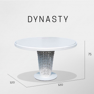 Стол плетеный со стеклом Skyline Design Dynasty алюминий, искусственный ротанг, закаленное стекло серый Фото 3