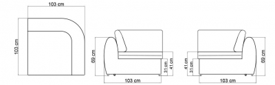 Модуль угловой плетеный с подушками Skyline Design Dynasty алюминий, искусственный ротанг, sunbrella белый, бежевый Фото 5