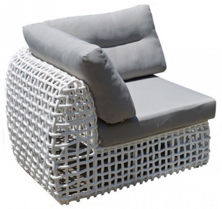 Модуль угловой плетеный с подушками Skyline Design Dynasty алюминий, искусственный ротанг, sunbrella белый, бежевый Фото 1