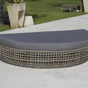 Банкетка плетеная с подушкой Skyline Design Dynasty алюминий, искусственный ротанг, sunbrella серый, бежевый Фото 7