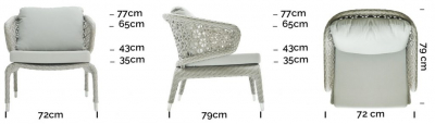 Кресло плетеное с подушками Skyline Design Journey алюминий, искусственный ротанг, sunbrella бежевый Фото 4