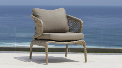 Кресло плетеное с подушками Skyline Design Journey алюминий, искусственный ротанг, sunbrella бежевый Фото 8