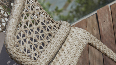 Кресло плетеное с подушками Skyline Design Journey алюминий, искусственный ротанг, sunbrella бежевый Фото 7