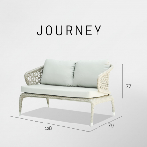 Диван двухместный плетеный с подушками Skyline Design Journey алюминий, искусственный ротанг, sunbrella бежевый Фото 4
