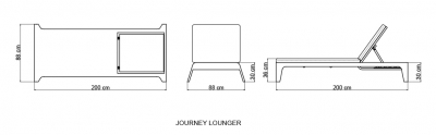 Шезлонг-лежак плетеный с матрасом Skyline Design Journey алюминий, искусственный ротанг, sunbrella бежевый Фото 5