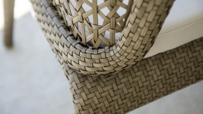 Кресло плетеное с подушкой Skyline Design Journey алюминий, искусственный ротанг, sunbrella бежевый Фото 9