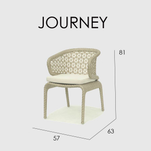 Кресло плетеное с подушкой Skyline Design Journey алюминий, искусственный ротанг, sunbrella бежевый Фото 4