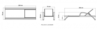 Шезлонг-лежак плетеный текстиленовый Skyline Design Palacio алюминий, искусственный ротанг, батилин бежевый Фото 5