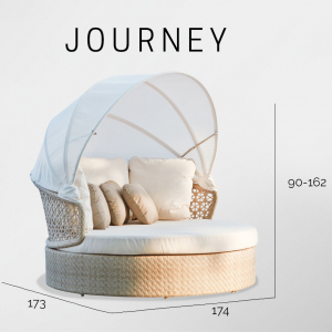 Лаунж-диван плетеный Skyline Design Journey алюминий, искусственный ротанг бежевый Фото 4