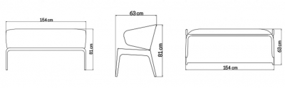 Скамейка плетеная с подушкой Skyline Design Journey алюминий, искусственный ротанг, sunbrella бежевый Фото 5