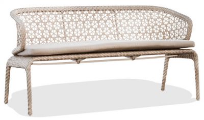 Скамейка плетеная с подушкой Skyline Design Journey алюминий, искусственный ротанг, sunbrella бежевый Фото 1