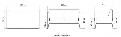 Диван плетеный двухместный с подушками Skyline Design Heart алюминий, искусственный ротанг, sunbrella бежевый Фото 4