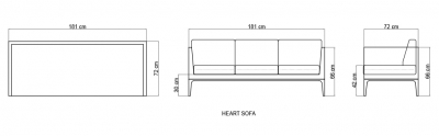 Диван плетеный трехместный с подушками Skyline Design Heart алюминий, искусственный ротанг, sunbrella бежевый Фото 5