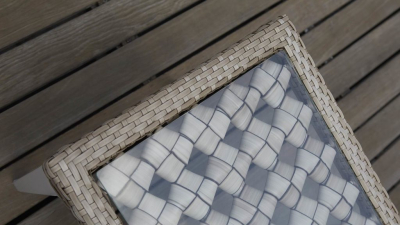 Столик плетеный со стеклом приставной Skyline Design Heart алюминий, искусственный ротанг, закаленное стекло бежевый Фото 10