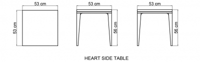 Столик плетеный со стеклом приставной Skyline Design Heart алюминий, искусственный ротанг, закаленное стекло бежевый Фото 5