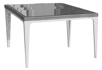 Стол плетеный со стеклом Skyline Design Heart алюминий, искусственный ротанг, закаленное стекло бежевый Фото 1