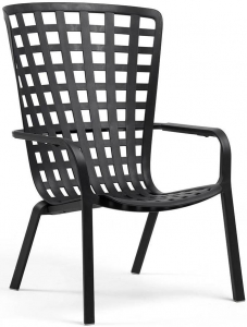 Лаунж-кресло пластиковое Nardi Folio стеклопластик антрацит Фото 1