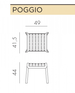 Табурет пластиковый Nardi Poggio стеклопластик антрацит Фото 2