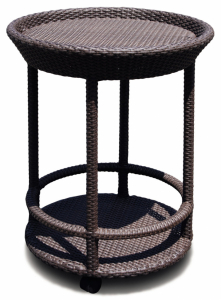Стол плетеный сервировочный Skyline Design Cally алюминий, искусственный ротанг мокка Фото 1