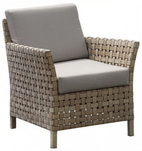 Кресло плетеное с подушками Skyline Design Cielo алюминий, искусственный ротанг, sunbrella бежевый Фото 1