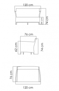 Диван плетеный двухместный с подушками Skyline Design Cielo алюминий, искусственный ротанг, sunbrella бежевый Фото 4