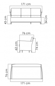 Диван плетеный трехместный с подушками Skyline Design Cielo алюминий, искусственный ротанг, sunbrella бежевый Фото 4