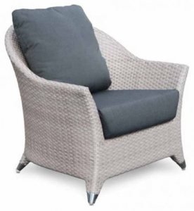 Кресло плетеное с подушками Skyline Design Malta алюминий, искусственный ротанг, sunbrella белый, бежевый Фото 1