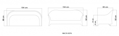 Диван плетеный трехместный с подушками Skyline Design Malta алюминий, искусственный ротанг, sunbrella белый, бежевый Фото 5