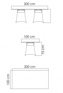 Стол плетеный со стеклом Skyline Design Calderan алюминий, искусственный ротанг, закаленное стекло белый Фото 3