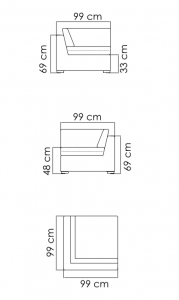 Модуль плетеный угловой с подушками Skyline Design Castries алюминий, искусственный ротанг, sunbrella серый, бежевый Фото 4