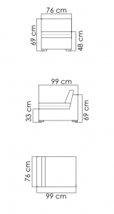 Модуль плетеный центральный с подушками Skyline Design Castries алюминий, искусственный ротанг, sunbrella серый, бежевый Фото 4