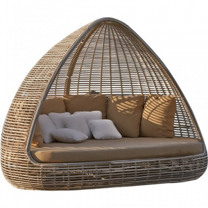 Лаунж-диван плетеный Skyline Design Shade алюминий, искусственный ротанг, sunbrella серый, бежевый Фото 1