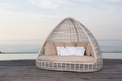 Лаунж-диван плетеный Skyline Design Shade алюминий, искусственный ротанг, sunbrella белый, бежевый Фото 10