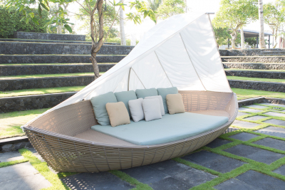 Лаунж-диван плетеный с подушками Skyline Design Boat алюминий, искусственный ротанг серый, бежевый Фото 11