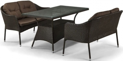 Комплект плетеной мебели Afina T198A/S54A-W53 Brown  искусственный ротанг, сталь коричневый Фото 1