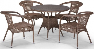Комплект плетеной мебели Afina Лион-1B искусственный ротанг, сталь светло-коричневый Фото 1