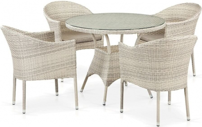 Комплект плетеной мебели Afina T190A/Y350A-W85-D96 4Pcs Latte искусственный ротанг, сталь латте Фото 1