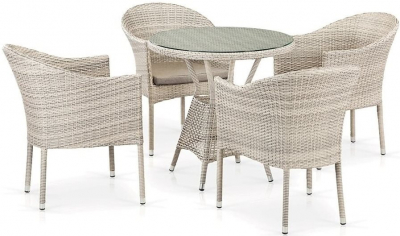 Комплект плетеной мебели Afina T705ANT/Y350-W85 4Pcs Latte искусственный ротанг, сталь латте Фото 1