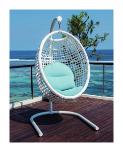 Кресло подвесное плетеное с подушками Skyline Design Dynasty алюминий, искусственный ротанг, sunbrella белый, бежевый Фото 8