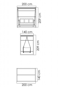 Качели металлические с подушкой Skyline Design Olivia алюминий, искусственный ротанг, sunbrella белый, серый, бежевый Фото 4