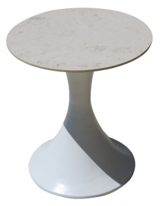Столик мраморный приставной Skyline Design Cylinder алюминий, мрамор кремовый Фото 1