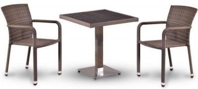 Комплект плетеной мебели Afina T601DG/A2001G-W1289 Pale 2Pcs ДПК, искусственный ротанг, сталь палевый Фото 1