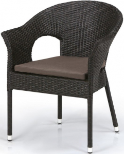 Кресло плетеное Afina Y79B-W53 Brown искусственный ротанг, сталь коричневый Фото 1