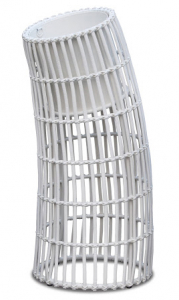 Кашпо плетеное Skyline Design Cyclone алюминий, искусственный ротанг белый Фото 1