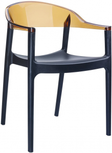 Кресло пластиковое Siesta Contract Carmen стеклопластик, поликарбонат черный, янтарный Фото 1