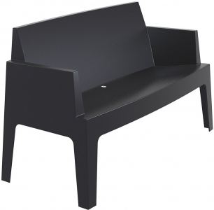 Диван пластиковый двухместный Siesta Contract Box Sofa полипропилен черный Фото 5