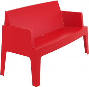 Диван пластиковый двухместный Siesta Contract Box Sofa полипропилен красный Фото 6