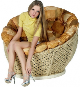 Кресло плетеное Леда Омега металл, сизаль Фото 1